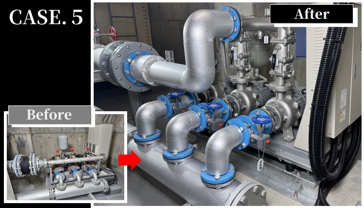 大阪の大型商業施設の給水ポンプ交換の様子